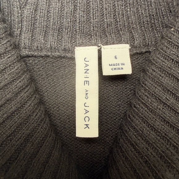 Janie & Jack Boys Polar Bear Fair Isle Shawl Collar Cardigan Sweater Black Sz 6 - Picture 3 of 9